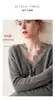 Romance Francés~Cárdigan de Punto con Cuello en V de Encaje 100% Cachemira para Mujer, Suéter Básico, Elegante Prenda Exterior para el Trabajo