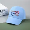 Gorra de béisbol para niños con bordado, gorro de bebé estilo coreano para niños y niñas, fina para el sol de verano con diseño de cara sonriente
