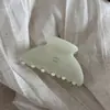 Presilha de Cabelo em Acetato com Textura de Geleia Coreana, com Toque de Luxo Francês para Penteados Semi-Presos e Coques, Acessório de Cabelo Tipo Pinça Tubarão