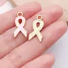 Acessórios de Joias de Liga Metálica com Gotejamento de Óleo DIY Conscientização sobre o Câncer de Mama Borboleta Rosa Coração Fita Pulseira Pingente Chaveiro Charme