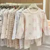 Conjunto de ropa interior térmica de otoño e invierno para niños, algodón puro, para niños y niñas, incluye camisetas de manga larga y pantalones largos, adecuado para usar en casa y como pijama