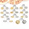 Color Oro Real Galvanizado 18K Diamante Conservador del Color Cuadrado Zirconio Cuentas Sueltas Espaciador Accesorios de Cristal para DIY Accesorios para Pulseras de Perlas Joyería
