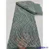 Vestido Estilo Francês com Bordado Pesado de Contas, Tecido de Renda para Casamento, Tecido de Renda com Lantejoulas para Noivas