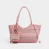 Bolsa de Praia Nova Nicho Preguiçosa Bolsa Tote de Ombro Único Vazada Bolsa Tote de Rede Artesanal de Verão Tecida Feminina