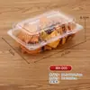 Caixa de embalagem plástica transparente para bolo de pêssego caixa de embalagem para biscoito pão bolo caixa de embalagem plástica descartável PET para confeitaria