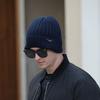 Gorro de lana nueva transfronterizo europeo y americano para hombre, invierno, cálido, orejeras, color sólido, gorro de punto, grueso, para exteriores, puntera, moda