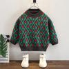 2025 Nuevos Suéteres Gruesos de Otoño e Invierno para Niños para Ropa Exterior, Camisetas Base Cálidas y Modernas para Niños, Estilo Bebé de Moda