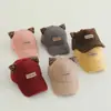 Boné de beisebol infantil transfronteiriço Outono Novo estilo Meninos e meninas Boné bico de pato Comércio exterior Estampa de leopardo Orelha Lã de cordeiro Chapéu de bebê