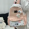 Mochila fofa estilo coreano para meninas, adequada para estudantes do ensino fundamental II e médio, mochila de náilon transfronteiriça de grande capacidade