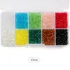 Venta Caliente 10 Compartimentos Cuentas de Cristal Set de Cuentas de Vidrio 4/6/8mm Blanco Colorido Accesorios para Joyería DIY Wholesale Cuentas Sueltas