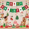 Banner Navideño Transfronterizo Feliz Navidad Set de Decoración Colgante en Espiral Decoración para Pasteles Decoraciones para Fiestas