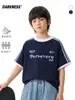 DK Roupas Infantis 26 Estilo Verão Retrô Americano Meninos Meninas Solto Algodão Puro Manga Curta Roupa Pai-Filho Infantil Top Casual Camiseta