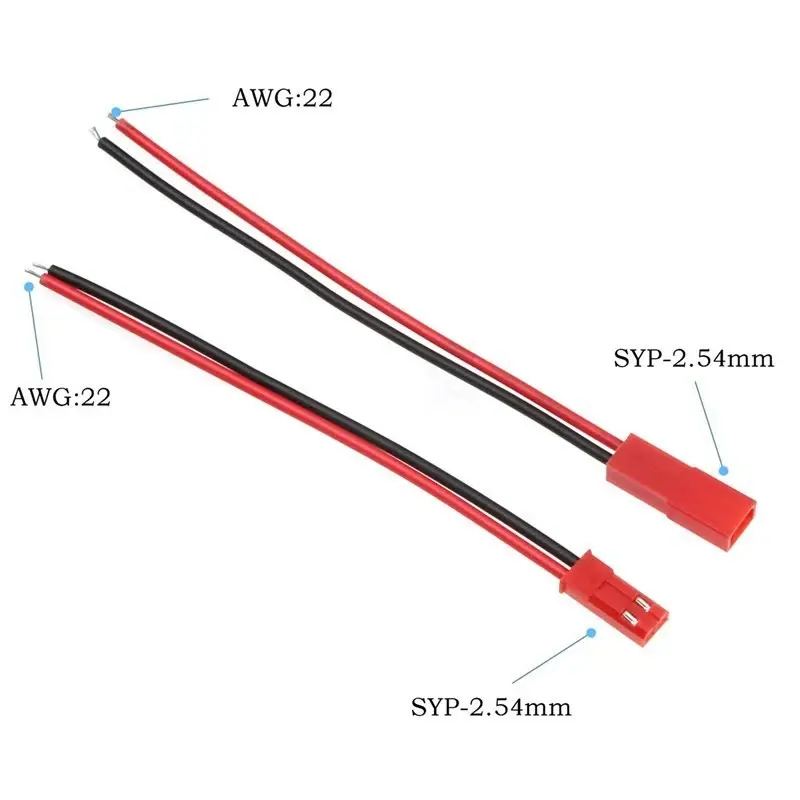 10Pair-20Pcs-10CM-100mm-JST-2P