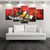 Moderno Sencillo Cinco Enlaces Instrumento Musical Guitarra Teclado Pintura en Spray Creativo Sofá Pared de Fondo Pintura Decorativa Pintura Colgante Pintura al Óleo
