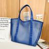 Bolsa de Praia Tote da Moda Grande Capacidade Unissex 2026 Novo Modelo Bolsa de Ombro para Estudante Academia Bolsa de Compras em Malha Esportiva