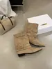 Botas curtas femininas para primavera e outono, novas calças botas estilo coreano 2026, botas de moda com bico fino, botas curtas casuais justas