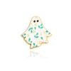 Broche de cara sonriente de amor creativo transfronterizo con hojas de flor de dibujos animados y un pequeño fantasma lindo, regalo de Halloween, insignia de metal