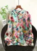 Camisa de Lino con Estampado Floral Digital, Manga Larga, Cuello Camisero, Estilo Nuevo Primavera-Verano, Holgada y Versátil, Venta al por Mayor
