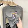 Colección de otoño e invierno: Camiseta interior térmica de manga larga para niños con estampados de dibujos animados, camiseta cálida, top casual y versátil, estilo moderno