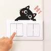 Pegatinas de pared con dibujos animados para interruptores, pegatinas decorativas para dormitorio y sala de estar, pegatinas de pared autoadhesivas impermeables con diseño de gato, venta al por mayor