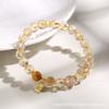 Pulseira de Cristal Torre Amarelo Natural, Pedra Olho de Tigre Dourado, Pulseira de Super Cristal Ouro Preto, Luxo Leve, High-End, Estilo Quente Atacado