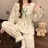 Pijama Feminino de Inverno 2026 com Gola Dupla Retangular de Flanela, Estilo Doce para Meninas, Confortável, Quente e Pode Ser Usado Fora
