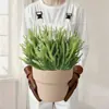 Plantas Verdes Simuladas de Cuatro Estaciones Siempreverdes Agujas de Pino Pino y Ciprés Macetas de Suelo Plantas Decorativas para Exteriores Patios Adornos en Maceta