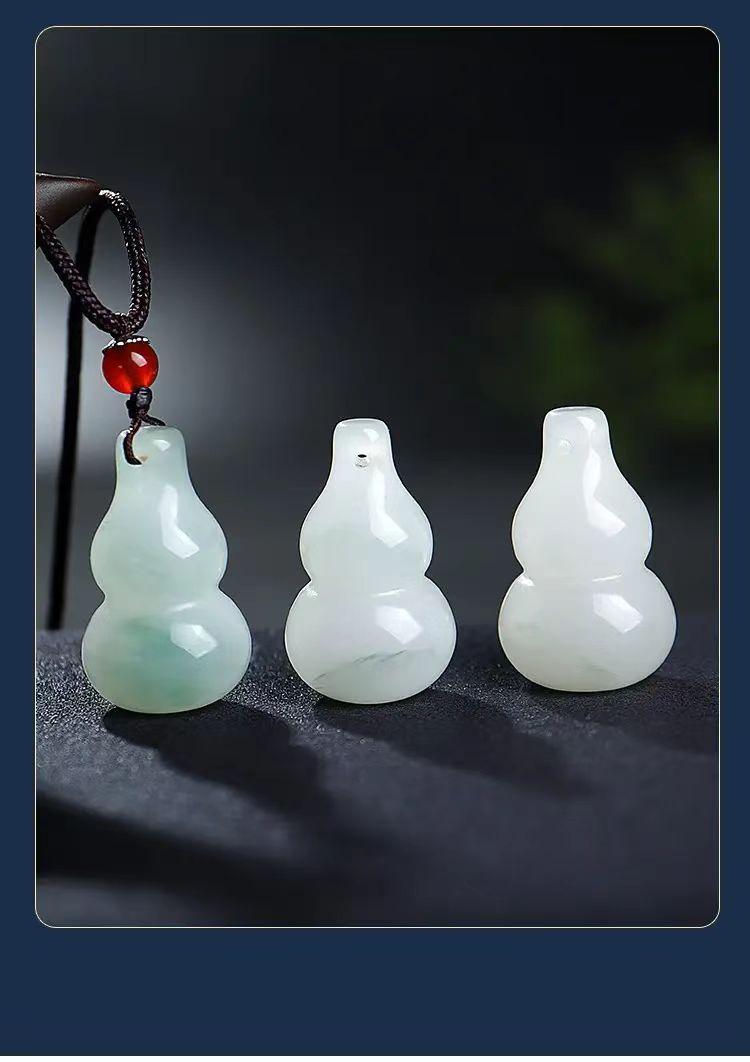 智贝详情图_11金丝玉天山玉翠葫芦吊坠男飘花翡翠色玉石女款挂