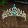 Coroa de Noiva Europeia e Americana Transfronteiriça Tiara Festa de Aniversário Faixa de Cabeça de Liga Pedras Strass Rainha Acessórios de Cabelo Coroa para Vestido de Casamento