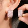 Pendientes de Diamante Completo Cao Shi Super Flash Moda Europea y Americana Pendientes Sencillos Personalizados Estilo Frío Versátiles Pendientes Cuadrados