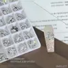 Bisel sin bisel de circonita terminado en bolas de diamante apiladas para decoración de uñas, dulces de roca de huevo de paloma cuadrado grueso brillante decoraciones de uñas