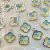 Colgante de Pintura al Óleo del Jardín de Monet Flor Mariposa Espiga de Trigo Perla de Imitación Pulsera de Cuentas DIY Collar Aleación Pendientes de Gota de Aceite