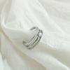 Anel de zircônia de diamante flash da moda de três camadas anel de dedo de metal vento frio simples de alta qualidade para mulheres atacado