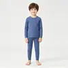 Roupa Térmica Juvenil Classe a 2025 Outono e Inverno Novo Estilo Meninas Gola Redonda Manga Longa Meninos e Meninas Camisa Camada Base de Lã