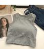 Top Sexy Feminino Bonito Costas Fixas Alça com Bojo Faixa Interna Roupa Íntima Feminina 100% Algodão