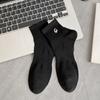 Calcetines Calcetines de Algodón para Hombre Tubo Medio Malla Algodón Cintura Ajustada Combinación Total Deportivos G Letra Bordada Deportivos Verano Calcetines de Cinco Puntos para Hombre