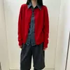 Novo Cardigã de Tricô Patchwork em Jeans com Manga Longa Outono/Inverno para Mulheres, Casaco Suéter de Botão com Gola Reversível, Cardigã de Tricô Estilo Casual