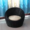Cadeira de lazer preguiçosa de Rattan para hotéis e pousadas, assento individual de vime natural trançado à mão para espaços pequenos