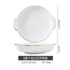 Prato Cerâmico Binaural Jingdezhen Alto Valor de Cor Prato Cerâmico Doméstico Prato de Sopa Aprofundado Prato para Cozinhar no Vapor Prato de Porcelana Óssea Phnom Penh