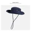 Sombrero de Pescador con Cordón Grueso para Niños, Sombrero de Verano para Exteriores, Montañismo, Pesca, Protector Solar, Sombrero de Vaquero Occidental para Hombres
