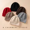 Gorro Cálido de Invierno 100% Cachemir Puro para Mujer Gorro Grueso de Lana Tejida Protección contra el Frío para Ciclismo al Aire Libre Protección para los Oídos Gorro Frío