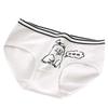Estilo Japonés Sencillo Blanco y Negro Lindo Dibujo Animado Estilo Coreano Ropa Interior para Niñas Cintura Media Cadera Transpirable Triángulo Ropa Interior para Mujeres