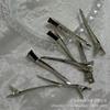Pinza de pico de pato larga plateada de 80 mm, pinza inferior, diseño artesanal, accesorios para el cabello, venta directa de fábrica al por mayor