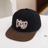 Chapéu infantil europeu e americano combinação de cores letra KING liso ao longo boné de beisebol chapéu hip-hop chapéu de sol de verão comércio exterior
