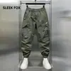 Calças de Trabalho da Moda para Homens, Calças Finas Soltas de Verão, Calças Jogger de Verão, Calças Cropped da Moda Estilo Americano Cool