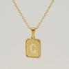 Collar de cadena de clavícula con colgante de 26 letras inglesas huecas de acero de titanio europeo y americano de verano, acero inoxidable 18K dorado arena, para mujer
