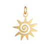 Ponto de Aço Inoxidável Polido Espelhado Pingente Sol Espiral Aço Titânio Banho Ouro a Vácuo Joia Pequena