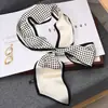 Ventas Directas de Fábrica Transmisión en Vivo Accesorios Decorativos Bufanda Larga de Seda con Flecos Doble Cara Diadema Estilo Coreano Bufanda Pequeña Rayada