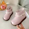 Botines Cálidos de Dibujos Animados para Niñas 2025 Nuevos Botines de Invierno para Niños Suela Suave Botas de Bebé Zapatos de Princesa Pequeña Botas de Cuero para Bebé