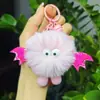 Nuevo colgante de peluche de diablito bola de carbón imitación de pelo de conejo rex para llavero de coche, colgante para mochila escolar, venta al por mayor